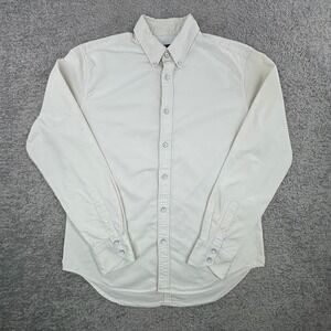 Rag & Bone Mens XL Off White Cotton Button Down Long Sleeve Shirt Cream Textured